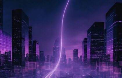 Ночной финансовый район с растущим световым графиком — как устроены ПИФы и за счёт чего формируется их доход